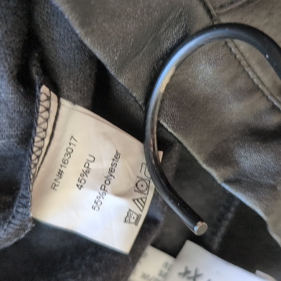 Princess Polly Womens 8 Black Faux Leather Pants Contemporary City Biker Concert - Picture 8 of 8